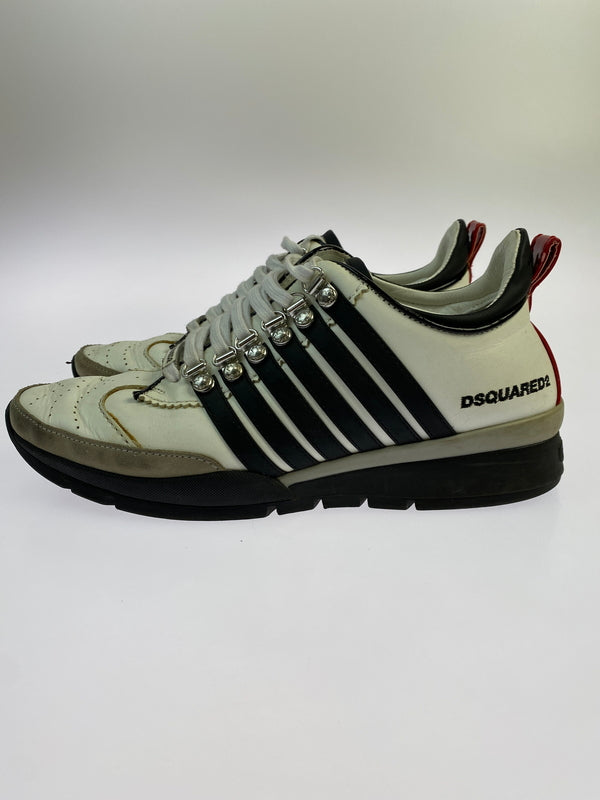 【中古品】【メンズ】 DSQUARED2 ディースクエアード レザー スニーカー 靴 シューズ 163-261026-hu-15-min サイズ：39 1/2 カラー：ホワイト/ブラック 万代Net店