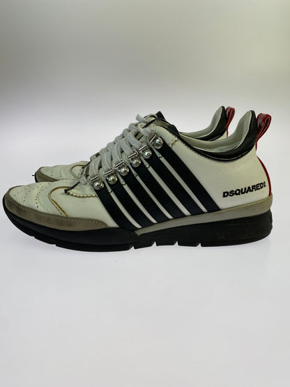 【中古品】【メンズ】 DSQUARED2 ディースクエアード レザー スニーカー 靴 シューズ 163-261026-hu-15-min サイズ：39 1/2 カラー：ホワイト/ブラック 万代Net店