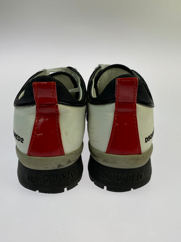 【中古品】【メンズ】 DSQUARED2 ディースクエアード レザー スニーカー 靴 シューズ 163-261026-hu-15-min サイズ：39 1/2 カラー：ホワイト/ブラック 万代Net店