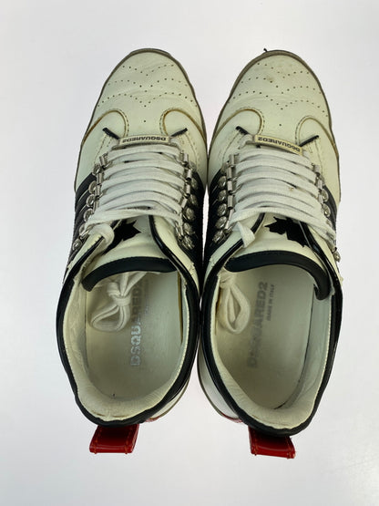 【中古品】【メンズ】 DSQUARED2 ディースクエアード レザー スニーカー 靴 シューズ 163-261026-hu-15-min サイズ：39 1/2 カラー：ホワイト/ブラック 万代Net店