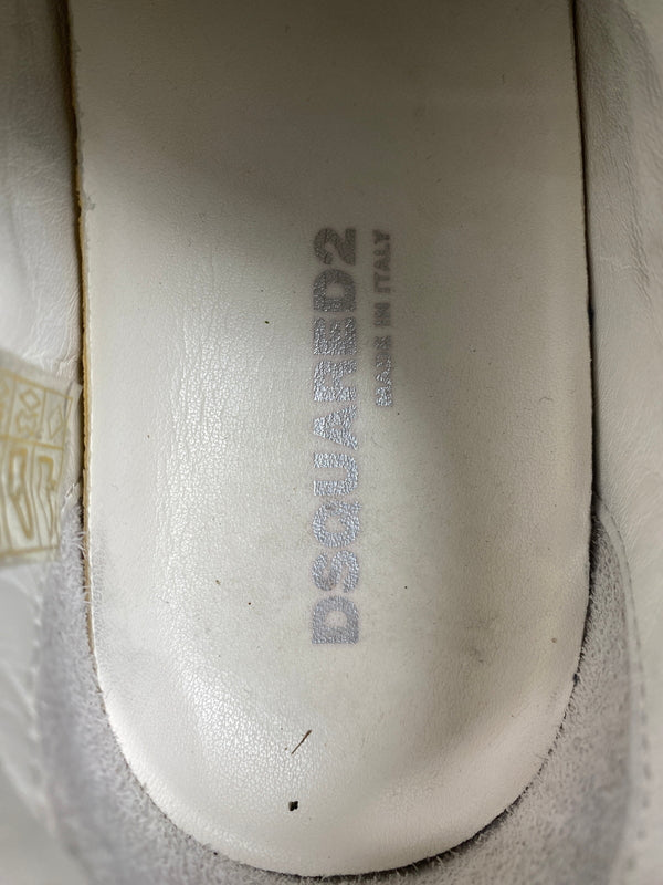 【中古品】【メンズ】 DSQUARED2 ディースクエアード レザー スニーカー 靴 シューズ 163-261026-hu-15-min サイズ：39 1/2 カラー：ホワイト/ブラック 万代Net店