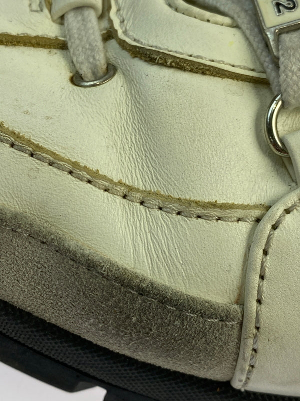【中古品】【メンズ】 DSQUARED2 ディースクエアード ロゴ刺繍 厚底 ローカット スニーカー 靴 シューズ 162-261026-hu-11-min サイズ：39 1/2 カラー：クリーム系 万代Net店