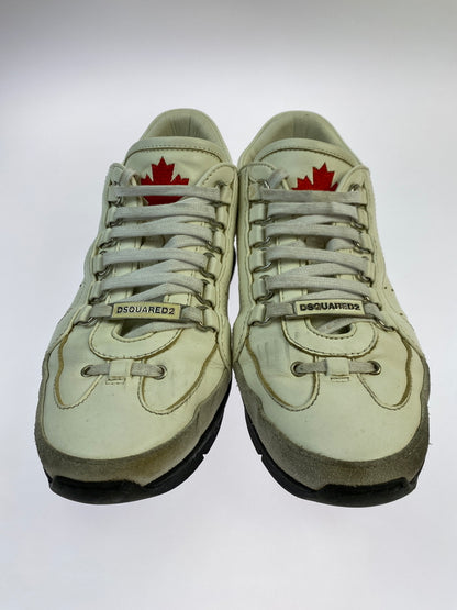 【中古品】【メンズ】 DSQUARED2 ディースクエアード ロゴ刺繍 厚底 ローカット スニーカー 靴 シューズ 162-261026-hu-11-min サイズ：39 1/2 カラー：クリーム系 万代Net店