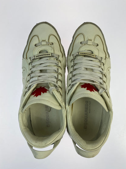【中古品】【メンズ】 DSQUARED2 ディースクエアード ロゴ刺繍 厚底 ローカット スニーカー 靴 シューズ 162-261026-hu-11-min サイズ：39 1/2 カラー：クリーム系 万代Net店