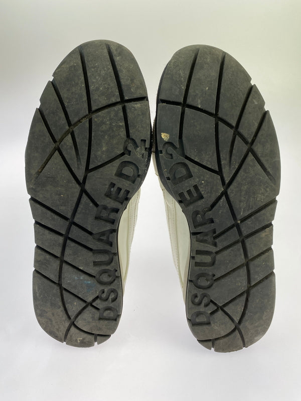 【中古品】【メンズ】 DSQUARED2 ディースクエアード ロゴ刺繍 厚底 ローカット スニーカー 靴 シューズ 162-261026-hu-11-min サイズ：39 1/2 カラー：クリーム系 万代Net店