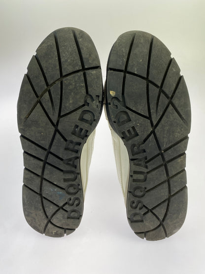 【中古品】【メンズ】 DSQUARED2 ディースクエアード ロゴ刺繍 厚底 ローカット スニーカー 靴 シューズ 162-261026-hu-11-min サイズ：39 1/2 カラー：クリーム系 万代Net店