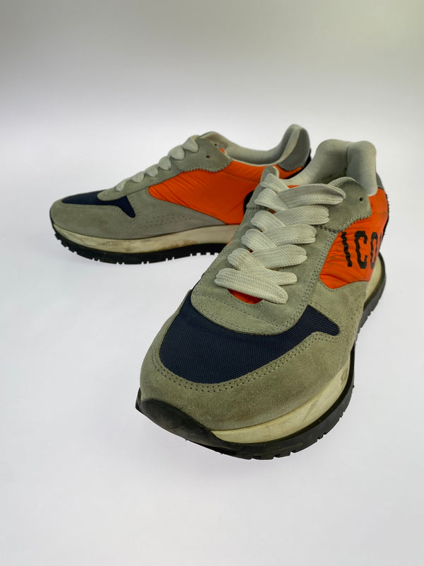【中古品】【メンズ】 DSQUARED2 ディースクエアード ローカット スニーカー 靴 シューズ 163-261026-hu-14-min サイズ：40 カラー：グレー/オレンジ/ネイビー 万代Net店