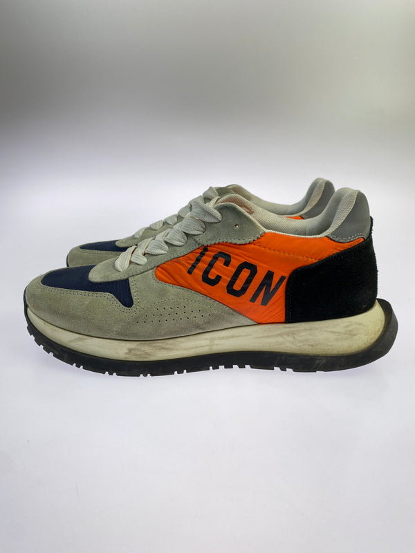 【中古品】【メンズ】 DSQUARED2 ディースクエアード ローカット スニーカー 靴 シューズ 163-261026-hu-14-min サイズ：40 カラー：グレー/オレンジ/ネイビー 万代Net店