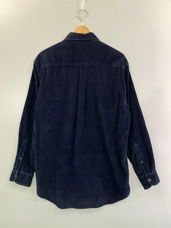 【中古品】【メンズ】 J.CREW ジェイ クルー 巨人タグ 90S CORDUROY BD SHIRT 90年代 コーデュロイ シャツ 長袖シャツ トップス 146-261028-hu-38-min サイズ：S カラー：ネイビー 万代Net店