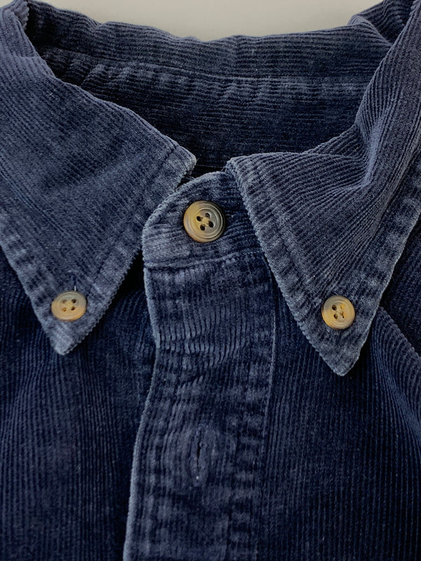 【中古品】【メンズ】 J.CREW ジェイ クルー 巨人タグ 90S CORDUROY BD SHIRT 90年代 コーデュロイ シャツ 長袖シャツ トップス 146-261028-hu-38-min サイズ：S カラー：ネイビー 万代Net店