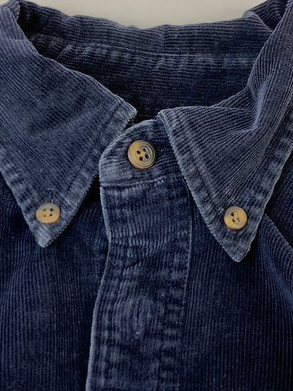 【中古品】【メンズ】 J.CREW ジェイ クルー 巨人タグ 90S CORDUROY BD SHIRT 90年代 コーデュロイ シャツ 長袖シャツ トップス 146-261028-hu-38-min サイズ：S カラー：ネイビー 万代Net店