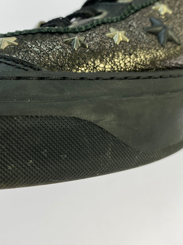 【中古品】【メンズ】 JIMMY CHOO ジミーチュウ ARGYLE HIGH CUT SNEAKER アーガイル ハイカットスニーカー 靴 シューズ 183-261026-hu-20-min サイズ：42 カラー：ブラック 万代Net店