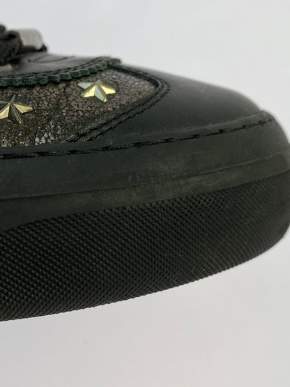 【中古品】【メンズ】 JIMMY CHOO ジミーチュウ ARGYLE HIGH CUT SNEAKER アーガイル ハイカットスニーカー 靴 シューズ 183-261026-hu-20-min サイズ：42 カラー：ブラック 万代Net店