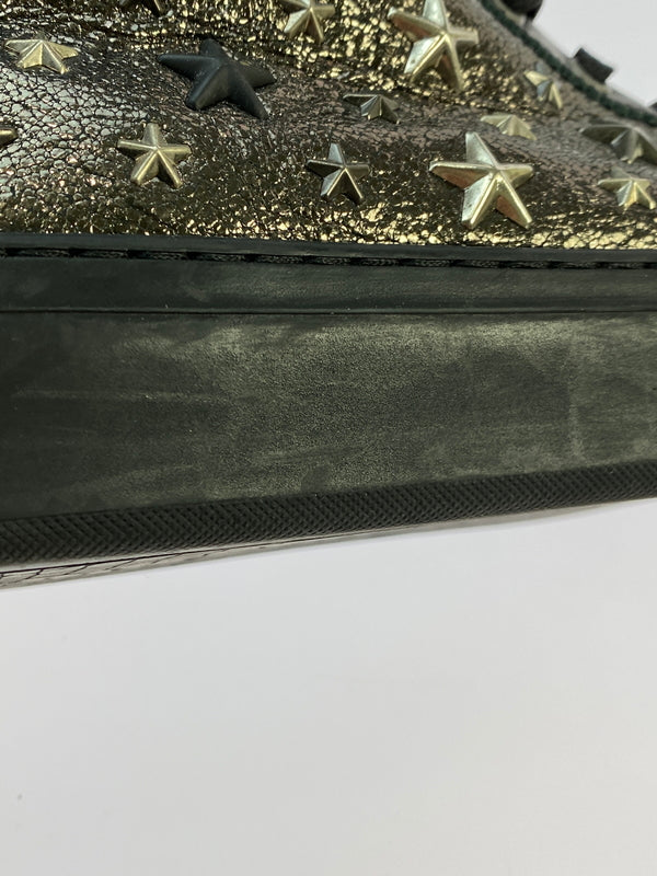 【中古品】【メンズ】 JIMMY CHOO ジミーチュウ ARGYLE HIGH CUT SNEAKER アーガイル ハイカットスニーカー 靴 シューズ 183-261026-hu-20-min サイズ：42 カラー：ブラック 万代Net店