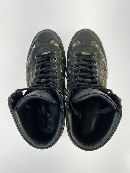 【中古品】【メンズ】 JIMMY CHOO ジミーチュウ ARGYLE HIGH CUT SNEAKER アーガイル ハイカットスニーカー 靴 シューズ 183-261026-hu-20-min サイズ：42 カラー：ブラック 万代Net店