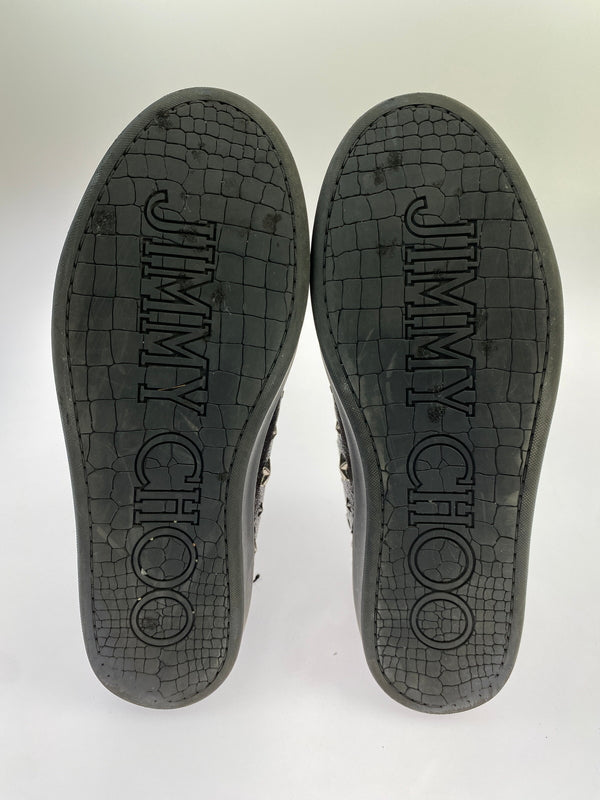 【中古品】【メンズ】 JIMMY CHOO ジミーチュウ ARGYLE HIGH CUT SNEAKER アーガイル ハイカットスニーカー 靴 シューズ 183-261026-hu-20-min サイズ：42 カラー：ブラック 万代Net店
