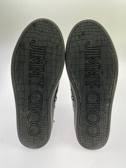 【中古品】【メンズ】 JIMMY CHOO ジミーチュウ ARGYLE HIGH CUT SNEAKER アーガイル ハイカットスニーカー 靴 シューズ 183-261026-hu-20-min サイズ：42 カラー：ブラック 万代Net店