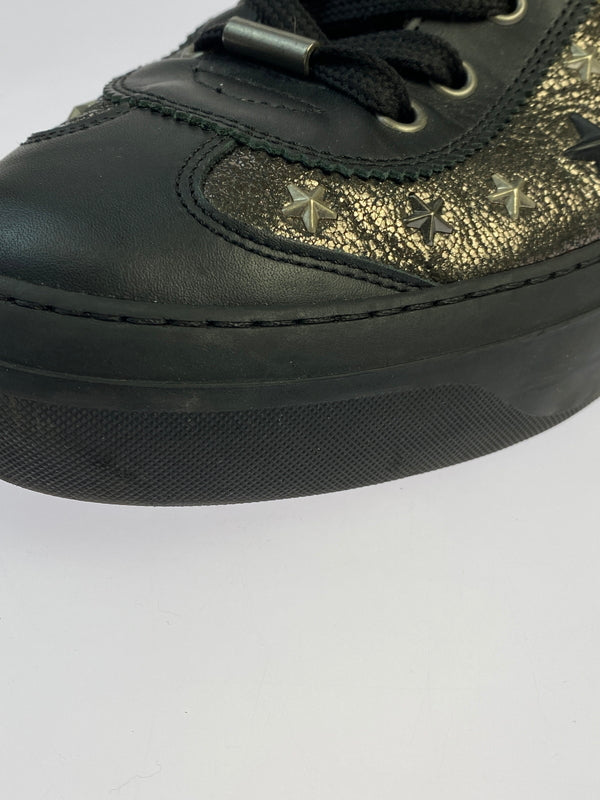 【中古品】【メンズ】 JIMMY CHOO ジミーチュウ ARGYLE HIGH CUT SNEAKER アーガイル ハイカットスニーカー 靴 シューズ 183-261026-hu-20-min サイズ：42 カラー：ブラック 万代Net店