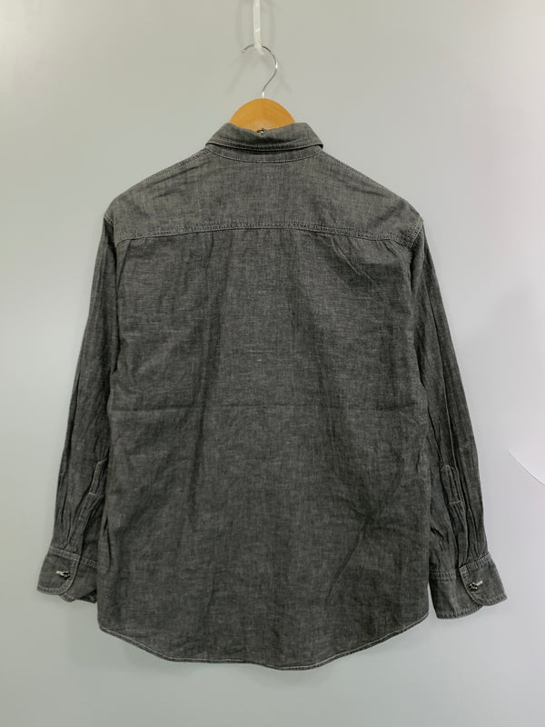 【中古品】【メンズ】 KENZO ケンゾー FLOWER WORK SHIRT フラワー ワーク シャツ 長袖シャツ ロングスリーブ トップス 146-261028-hu-37-min サイズ：M カラー：グレー系 万代Net店
