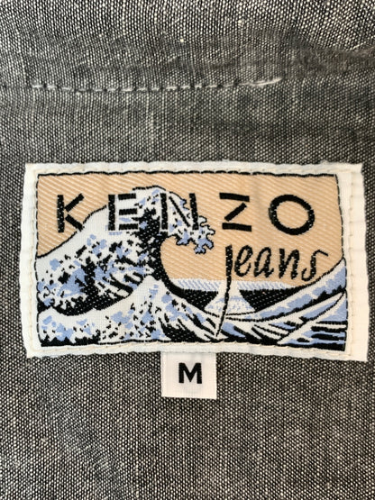 【中古品】【メンズ】 KENZO ケンゾー FLOWER WORK SHIRT フラワー ワーク シャツ 長袖シャツ ロングスリーブ トップス 146-261028-hu-37-min サイズ：M カラー：グレー系 万代Net店