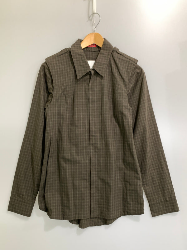 【中古品】【メンズ】 UNDERCOVER アンダーカバー 98-99AW EXCHANGE期 SMALL PARTS LS SHIRT スモール パーツ ロング スリーブ シャツ 長袖シャツ トップス 140-261028-hu-16-min カラー：ブラウン系（チェック柄） 万代Net店