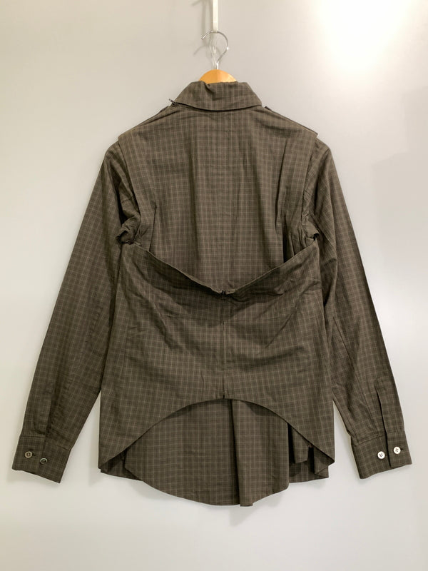 【中古品】【メンズ】 UNDERCOVER アンダーカバー 98-99AW EXCHANGE期 SMALL PARTS LS SHIRT スモール パーツ ロング スリーブ シャツ 長袖シャツ トップス 140-261028-hu-16-min カラー：ブラウン系（チェック柄） 万代Net店