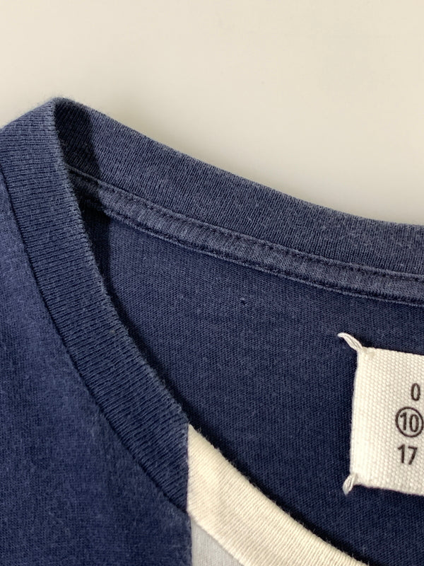 【中古品】【メンズ】 MAISON MARTIN MARGIELA メゾン マルタン マルジェラ 11AW DOCKING TEE ドッキング ティー 半袖 Tシャツ ショートスリーブ 141-261028-hu-14-min サイズ：44 カラー：ネイビー 万代Net店