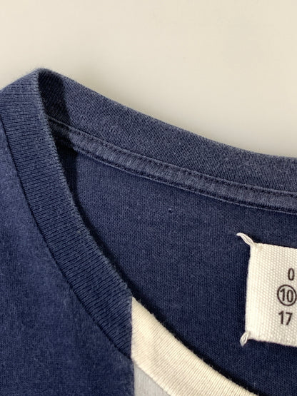 【中古品】【メンズ】 MAISON MARTIN MARGIELA メゾン マルタン マルジェラ 11AW DOCKING TEE ドッキング ティー 半袖 Tシャツ ショートスリーブ 141-261028-hu-14-min サイズ：44 カラー：ネイビー 万代Net店