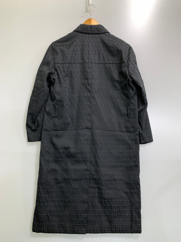 【中古品】【メンズ】 FENDI フェンディ ZUCCA LONG COAT ロングコート ステンカラーコート アウター 141-261024-ta-06-min サイズ：44 カラー：ブラック 万代Net店
