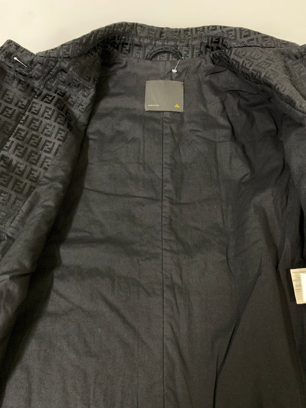 【中古品】【メンズ】 FENDI フェンディ ZUCCA LONG COAT ロングコート ステンカラーコート アウター 141-261024-ta-06-min サイズ：44 カラー：ブラック 万代Net店