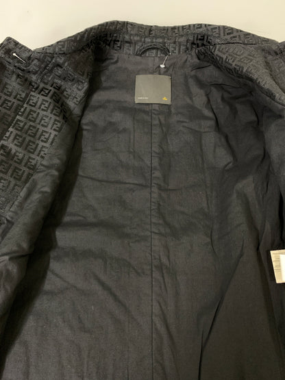 【中古品】【メンズ】 FENDI フェンディ ZUCCA LONG COAT ロングコート ステンカラーコート アウター 141-261024-ta-06-min サイズ：44 カラー：ブラック 万代Net店
