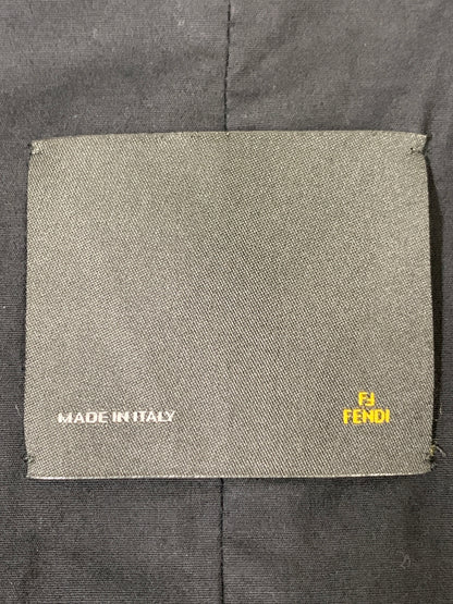 【中古品】【メンズ】 FENDI フェンディ ZUCCA LONG COAT ロングコート ステンカラーコート アウター 141-261024-ta-06-min サイズ：44 カラー：ブラック 万代Net店