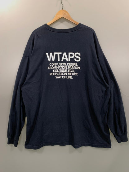 【中古品】【メンズ】 WTAPS ダブルタップス INGREDIENTS LS TEE イングレディエンツ ロングスリーブ Tシャツ 長袖 トップス 142-261027-hu-31-min サイズ：X04 カラー：ネイビー 万代Net店