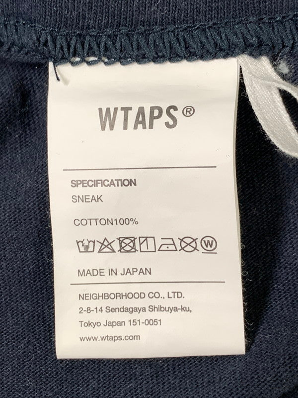 【中古品】【メンズ】 WTAPS ダブルタップス INGREDIENTS LS TEE イングレディエンツ ロングスリーブ Tシャツ 長袖 トップス 142-261027-hu-31-min サイズ：X04 カラー：ネイビー 万代Net店