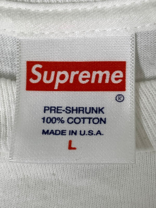 【中古品】【メンズ】 SUPREME × KAWS シュプリーム カウズ CHALK LOGO TEE チョークロゴ Tシャツ 半袖 ショートスリーブ トップス 149-261027-hu-28-min サイズ：L カラー：ホワイト 万代Net店