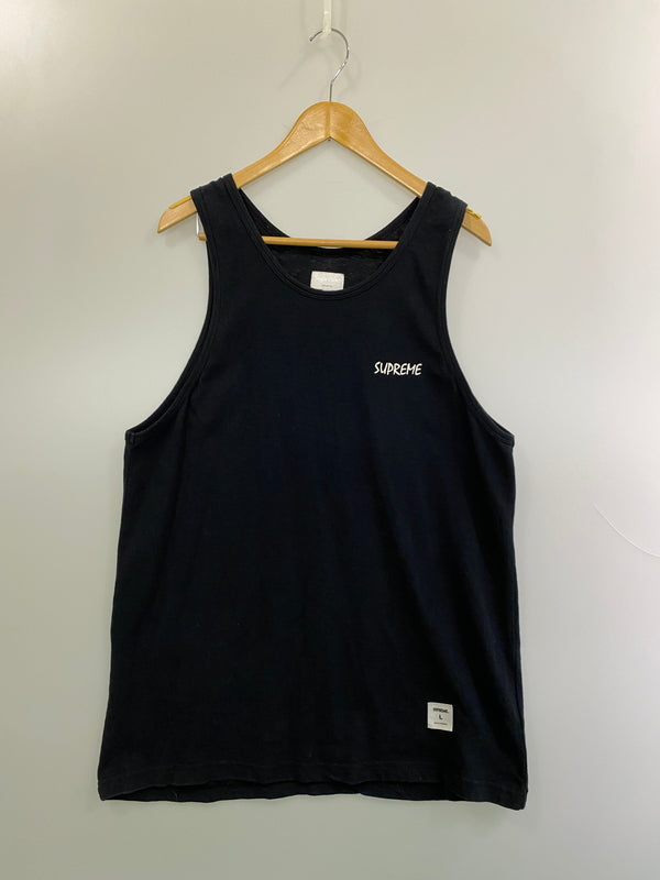 【中古品】【メンズ】 SUPREME シュプリーム LOGO TANKTOP ロゴ タンクトップ メンズ トップス 149-261030-em-48-min サイズ：Ｌ カラー：ブラック 万代Net店