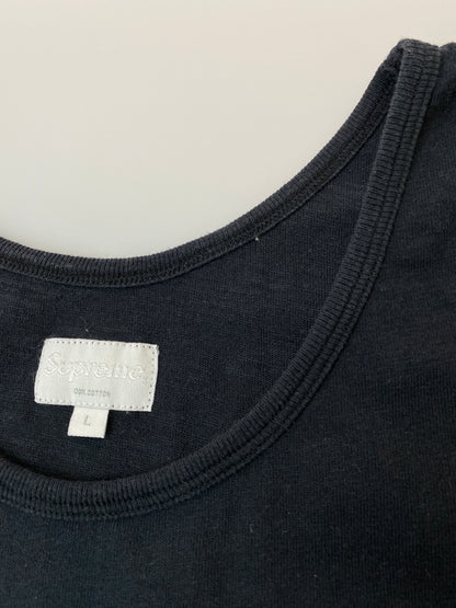 【中古品】【メンズ】 SUPREME シュプリーム LOGO TANKTOP ロゴ タンクトップ メンズ トップス 149-261030-em-48-min サイズ：Ｌ カラー：ブラック 万代Net店