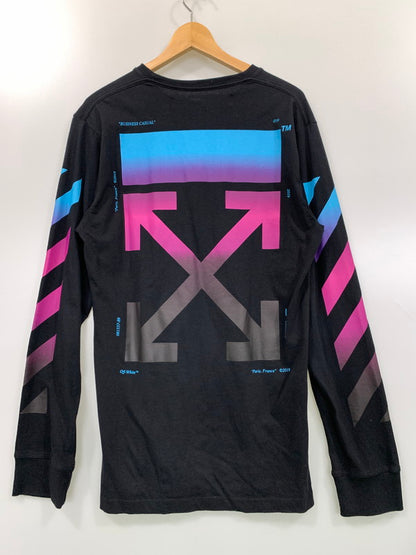 【中古品】【メンズ】 OFF-WHITE オフホワイト GRADATION ARROW LS TEE グラデーションアロー ロングスリーブ Tシャツ 長袖 トップス 142-261027-hu-32-min サイズ：L カラー：ブラック 万代Net店