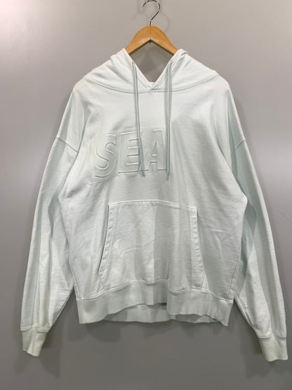 【現状渡し品】【メンズ】 WIND AND SEA ウィンダンシー LOGO HOODIE ロゴ フーディー パーカー トップス 142-261027-hu-39-min サイズ：L カラー：ライトブルー系 万代Net店