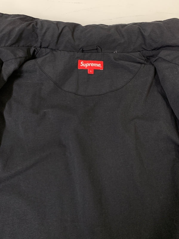 【中古品】【メンズ】 SUPREME シュプリーム 21SS SPELLOUT TRACK JACKET スペルアウト トラック ジャケット ジップアップ ライトアウター 149-261028-hu-19-min サイズ：L カラー：ブラック 万代Net店