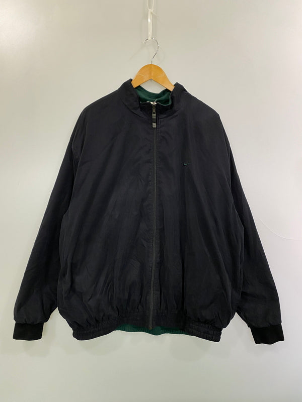 【現状渡し品】【メンズ】 NIKE ナイキ 90S LOGO NYLON JACKET 90年代 ロゴ ナイロンジャケット ヴィンテージ メンズ アウター リバーシブル 146-261030-em-47-min サイズ：XL カラー：ブラック/グリーン 万代Net店