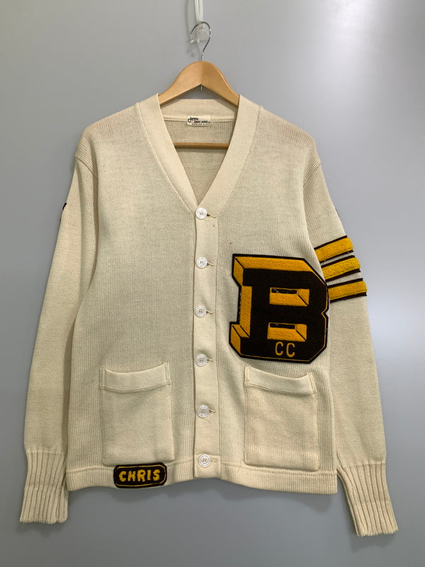 【中古品】【メンズ】 OLYMPIC SPORT GOODS,INC. オリンピック・スポーツグッズ 50-60S AWARD CARDIGAN アワードカーディガン ニット トップス 146-261024-ta-19-min サイズ：40 カラー：アイボリー 万代Net店