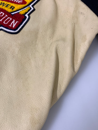 【中古品】【メンズ】 CHAMPION チャンピオン 80周年記念 STADIUM JACKET スタジアムジャケット スタジャン 限定アワードジャケット メンズ アウター 146-261029-em-14-min サイズ：L カラー：ネイビー/アイボリー 万代Net店
