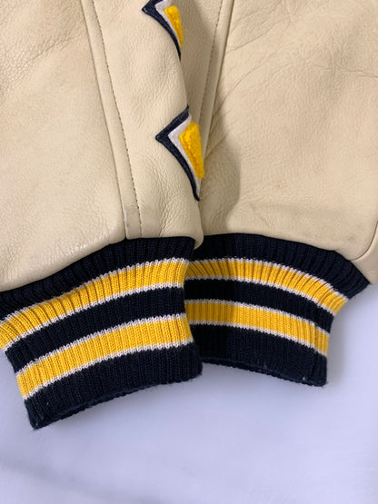【中古品】【メンズ】 CHAMPION チャンピオン 80周年記念 STADIUM JACKET スタジアムジャケット スタジャン 限定アワードジャケット メンズ アウター 146-261029-em-14-min サイズ：L カラー：ネイビー/アイボリー 万代Net店