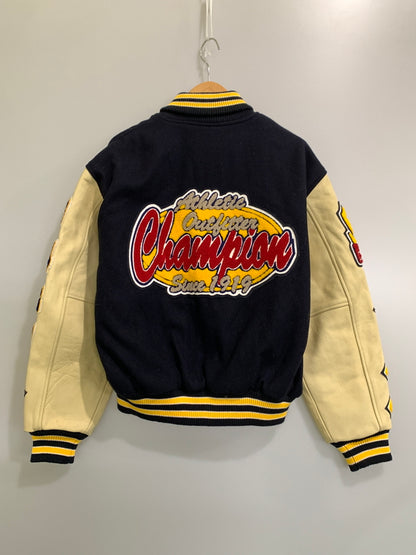 【中古品】【メンズ】 CHAMPION チャンピオン 80周年記念 STADIUM JACKET スタジアムジャケット スタジャン 限定アワードジャケット メンズ アウター 146-261029-em-14-min サイズ：L カラー：ネイビー/アイボリー 万代Net店