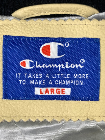 【中古品】【メンズ】 CHAMPION チャンピオン 80周年記念 STADIUM JACKET スタジアムジャケット スタジャン 限定アワードジャケット メンズ アウター 146-261029-em-14-min サイズ：L カラー：ネイビー/アイボリー 万代Net店