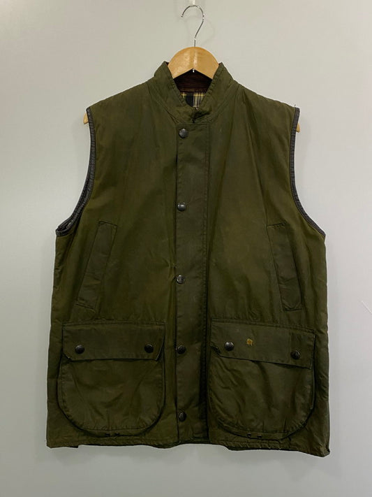 【現状渡し品】【メンズ】 BARBOUR バーブァー WESTMORLAND 3ワラント オイルドベスト アウター ベスト 144-261027-hu-13-min サイズ：L カラー：カーキ系 万代Net店