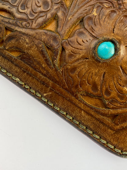 【中古品】【メンズ】 SAAD サード CARVING LEATHER WALLET カービング レザー ウォレット 長財布 財布 200-261027-jt-15-min カラー：ブラウン 万代Net店