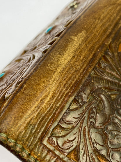 【中古品】【メンズ】 SAAD サード CARVING LEATHER WALLET カービング レザー ウォレット 長財布 財布 200-261027-jt-15-min カラー：ブラウン 万代Net店