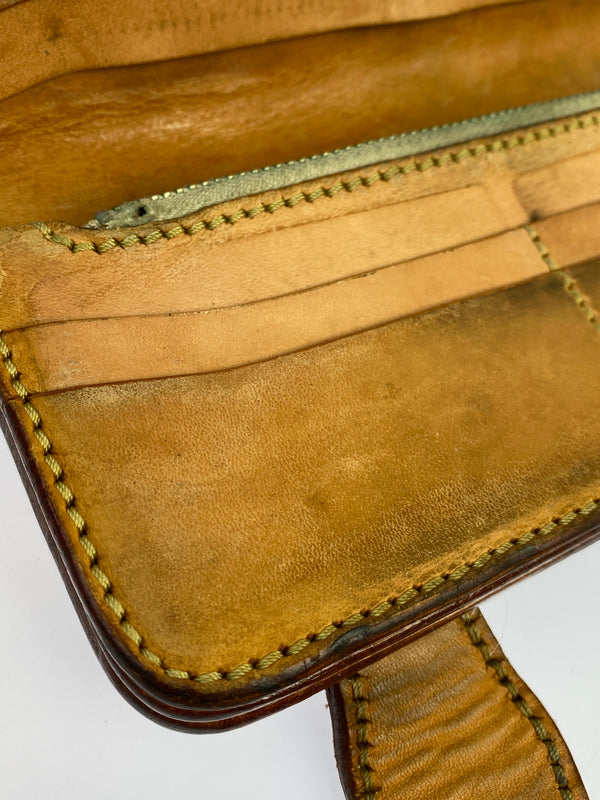 【中古品】【メンズ】 SAAD サード CARVING LEATHER WALLET カービング レザー ウォレット 長財布 財布 200-261027-jt-15-min カラー：ブラウン 万代Net店